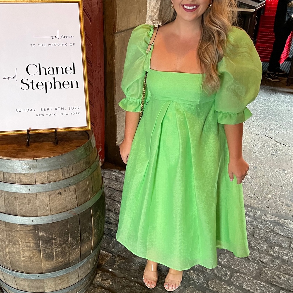 ASOS Edition Organza Green Midi Dress - Picture 6 of 6